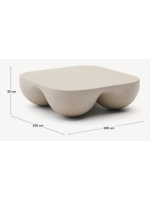 CAMARO Mesa de centro de polystone de 100x100 cm para uso exterior