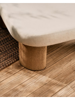 ABELIA coffee 140x70 cm table in solid wood and cement top