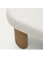 ABELIA Couchtisch140x70 cm in festem Holz und Zementoberteil