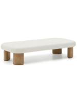 ABELIA coffee 140x70 cm table in solid wood and cement top