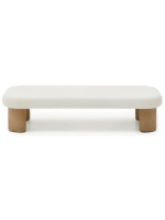 ABELIA coffee 140x70 cm table in solid wood and cement top