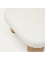 ABELIA Table basse 140x70 cm en bois massif et dessus de ciment