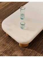 ABELIA coffee 140x70 cm table in solid wood and cement top