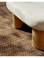 ABELIA coffee 140x70 cm table in solid wood and cement top
