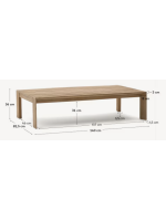ARCOR 140x82 cm table basse en bois d acacia massif pour jardin extérieur ou terrasse