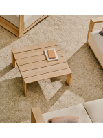 TROY 82x82 cm coffee table in solid acacia wood for outdoor garden or terrace