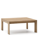 TROY 82x82 cm mesa de centro en madera maciza de acacia para jardín o terraza al aire libre