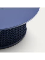 SORRENTO tavolino Ø 99 cm in alluminio e corda blu per casa giardino terrazzo
