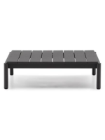 EGLADI Table basse en aluminium gris 89x91cm pour terrasse de jardin extérieure