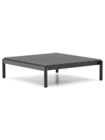 EGLADI Table basse en aluminium gris 89x91cm pour terrasse de jardin extérieure