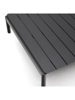 EGLADI 89x91cm Couchtisch aus grauem Aluminium für die Gartenterrasse im Freien