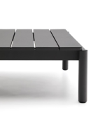 EGLADI 89x91cm Couchtisch aus grauem Aluminium für die Gartenterrasse im Freien