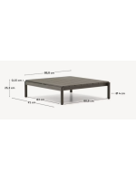 HOLIDAY 89x91cm Couchtisch aus grüner Aluminium für die Gartenterrasse im Freien