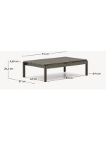 CABRIC 91x57cm tavolino in alluminio verde per esterno giardino terrazzo