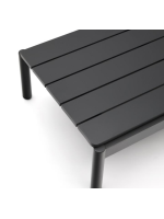 ASPER 91x57cm Couchtisch aus grauem Aluminium für die Gartenterrasse im Freien