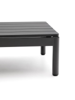 ASPER 91x57 cm Table basse en aluminium gris pour terrasse de jardin extérieure