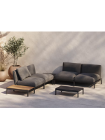 ASPER 91x57cm tavolino in alluminio grigio per esterno giardino terrazzo