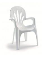 STELLA DI MARE avec accoudoirs monobloc dossier moyen en technopolymère blanc ou vert chaise pour extérieur