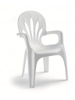 STELLA DI MARE with armrests medium monobloc backrest in white or green technopolymer chair for outdoor