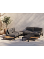 CROT 150x63 cm tavolino in alluminio grigio per esterno giardino terrazzo