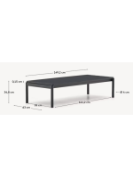 CROT 150x63 cm gray aluminum coffee table for outdoor garden terrace