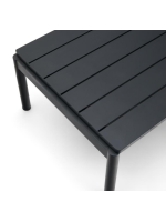CROT 150x63 cm Mesa de centro de aluminio gris para terraza de jardín exterior