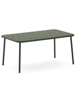 EDFU Mesa de centro de acero galvanizado verde de 90x50 cm para exterior