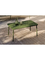 EDFU Table basse d'extérieur en acier galvanisé vert 90x50 cm