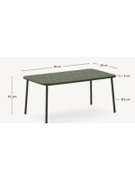 EDFU Table basse d'extérieur en acier galvanisé vert 90x50 cm