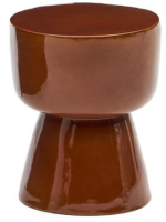 ANEMONE tavolino in ceramica con finitura in terracotta smaltata Ø 35 cm design casa interno o esterno