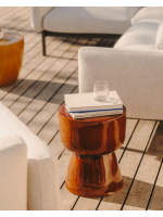 ANEMONE ceramic coffee table with glazed terracotta finish Ø 35 cm home design indoor or outdoor