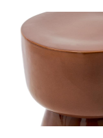 ANEMONE table basse en céramique finition terre cuite émaillée Ø 35 cm design maison intérieur ou extérieur