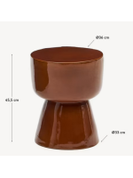 ANEMONE table basse en céramique finition terre cuite émaillée Ø 35 cm design maison intérieur ou extérieur