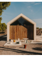 CREOS tavolino in cemento effetto granito verde Ø 39 cm design casa interno o esterno