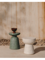 CREOS tavolino in cemento effetto granito verde Ø 39 cm design casa interno o esterno