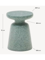 CREOS tavolino in cemento effetto granito verde Ø 39 cm design casa interno o esterno