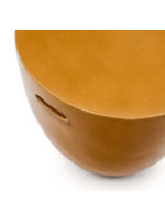 PROPOLI tavolino in ceramica con finitura smaltata in color senape Ø 46 cm design casa interno o esterno