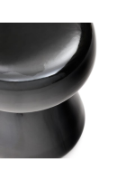 BRUN tavolino in ceramica nero lucido Ø 38 cm design casa interno o esterno