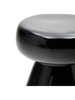 BRUN tavolino in ceramica nero lucido Ø 38 cm design casa interno o esterno