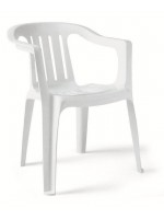 GIADA chaise blanche ou verte avec accoudoirs en résine monobloc pour l'extérieur