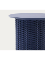 SORRENTO coffee table Ø 50 cm in blue aluminum and rope for home garden terrace
