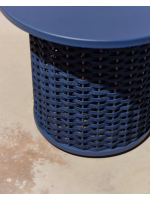 SORRENTO coffee table Ø 50 cm in blue aluminum and rope for home garden terrace
