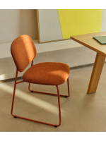 BOGOR in Chenille Stoff und Metallbeinen Farbe nach Wahl Schlittenstuhl Design
