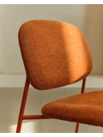 BOGOR in Chenille Stoff und Metallbeinen Farbe nach Wahl Schlittenstuhl Design