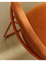 BOGOR sled chair in chenille fabric and metal legs color choice