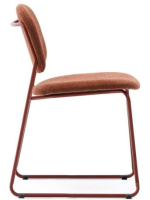 BOGOR chaise traîneau design en tissu chenille et pieds en métal choix de couleurs