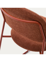BOGOR sled chair in chenille fabric and metal legs color choice