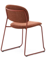 BOGOR in Chenille Stoff und Metallbeinen Farbe nach Wahl Schlittenstuhl Design