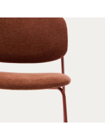 BOGOR chaise traîneau design en tissu chenille et pieds en métal choix de couleurs