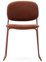 BOGOR in Chenille Stoff und Metallbeinen Farbe nach Wahl Schlittenstuhl Design